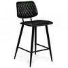 WyndenHall Set of 2 Skyla Counter Height Barstools Black: Quilted Upholstery, Plywood Frame, Footrest - 4 of 4