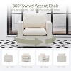 34 Wide Swivel Accent Chair, Upholstered Armchair with Plump Back Pillow for Living Room, Bedroom, Reading Corner, or Lounge Area - Beige - 4 of 4