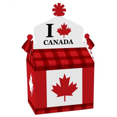 Big Dot of Happiness Canada Day - Treat Box Party Favors - Canadian Party Goodie Gable Boxes - Set of 12