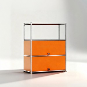 Fortune Candy 3 Tier Metal Storage Cabinet with Doors, Modern Organizer, Open Shelf for Dining Room or Living Space - 1 of 4