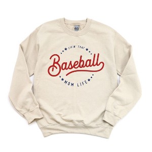 Simply Sage Market Women's Graphic Sweatshirt Livin' That Baseball Mom Life - 1 of 3
