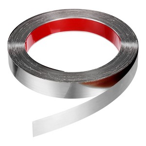 Unique Bargains Self-Adhesive Stainless Steel Mirror Finish Peel and Stick Wall Trim - 1 of 4