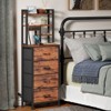 Furnulem Tall Night Stand, 4 Fabric Drawers and 4 Tier Storage Shelf - 2 of 4