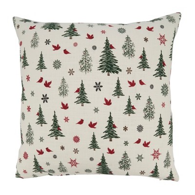 Saro Lifestyle Enchanted Evergreens Christmas Trees Down Filled Throw Pillow,  20, Off-white : Target