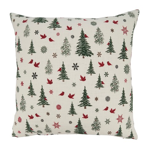 16x16 Orara Studio Christmas Tree Square Throw Pillow Pink/white