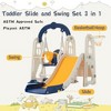 3-in-1 Toddler Slide and Swing Set with Climber Slide Playset, Basketball Hoop, and Alphabet Theme - Freestanding Playground Combination for Baby - 3 of 4