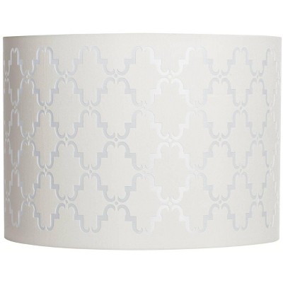 Springcrest Quatrefoil Laser Cut Pattern Medium Lamp Shade 14" Top x 14" Bottom x 10" High (Spider) Replacement with Harp and Finial