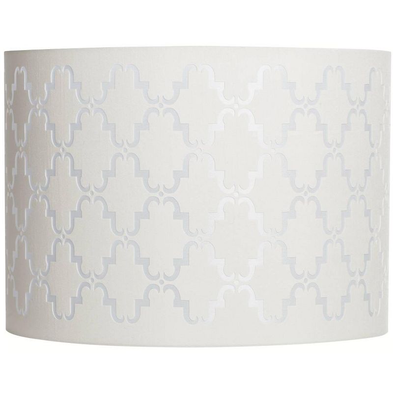 Springcrest Quatrefoil Laser Cut Pattern Medium Lamp Shade 14" Top x 14" Bottom x 10" High (Spider) Replacement with Harp and Finial, 1 of 8