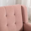 Gulches Modern Velvet Ergonomic Accent Chair, Pink with Black Solid Wood Legs - 4 of 4