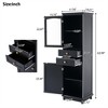 OUTSUPPLY Bathroom Storage Cabinet with Glass Doors, Free-Standing Cabinet with Drawers, Adjustable Shelves for Bathrooms, Living Rooms - 4 of 4