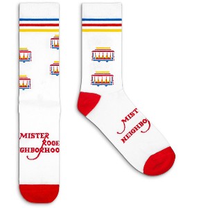 Mister Rogers Neighborhood Trolley Socks - White/Red/Yellow/Blue - 1 of 2