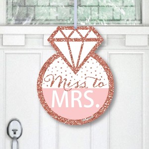 Big Dot of Happiness Bride Squad - Hanging Porch Rose Gold Bridal Shower or Bachelorette Party Outdoor Decorations - Front Door Decor - 1 Piece Sign - 1 of 4