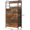 Acekool Vertical Dresser with 5 Fabric Drawers & Open Shelves, Tall Storage Organizer with Hooks - 3 of 4