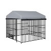 Outdoor Dog Kennel Large Pet Enclosure Metal Pens with Roof Cover (6.6'L x 6.6'W x 6.4'H) - 3 of 4