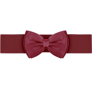 Allegra K Women Elastic Belt Wide Stretchy Cute Bowknot Wedding 2 Pcs - 1 of 4