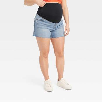 Maternity Shorts Denim Stretchy Workout Pregnancy Shorts – Glamix