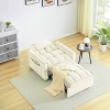 MAYEERTY Foldable Futon Sofa Bed - Adjustable Back with Wheels & Strap, Compact Versatile Design for Small Spaces White - 3 of 4