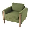 33.5" Teddy Velvet Oversized Accent Chair with Curved Armrest and Walnut Legs - 3 of 4