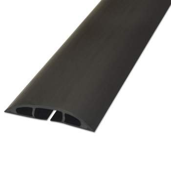 Floor Cable Cover - 10 Ft Black Duct Cord Protector Covers Cables, Cords,  or Wires - 3 Channel On Floor Raceway for Sidewalks or Walkways (10 ft)