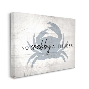 Stupell Industries No Crabby Attitudes Pun Rustic Nautical Animal - 1 of 4