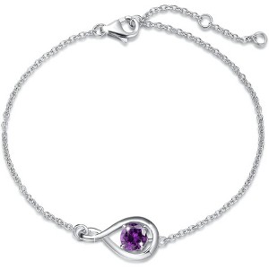 Infinity Birthstone Bracelet - 925 Sterling Silver Adjustable Chain, Fine Jewelry Gift for Women - 1 of 4