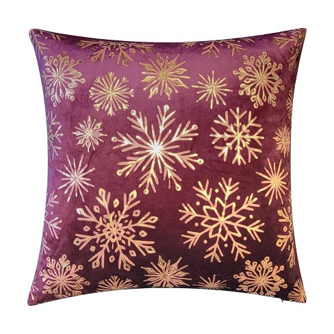 Shop Best Collection of Dancing Snowflakes 18 Green Throw Pillow Cover