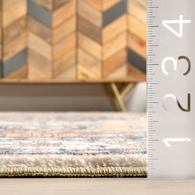 Sand and Grey Synthetic Medallion Washable Area Rug 3' x 5'