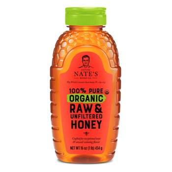 Nature Nate's 100% Pure Raw Unfiltered Organic Honey – 16oz