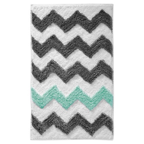 InterDesign Microfiber Rectangular Chevron Rug - Gray ...