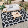 Large Geometic Outdoor Plastic Straw Rug Outdoor Carpet Patio Rug Reversible RV Camping Rug Outside Mat for Balcony Deck Picnic Beach - 2 of 4