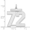 Black Bow Jewelry Sterling Silver, Athletic Collection, Large Polished Number 72 Pendant - 2 of 3