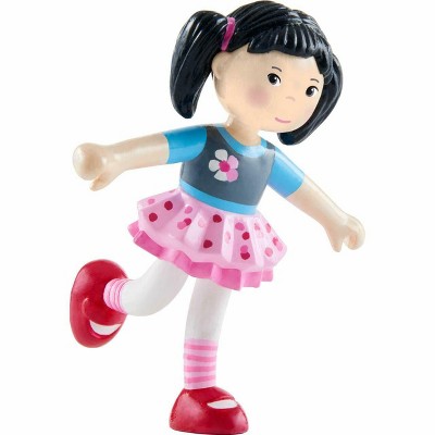 HABA Little Friends Lara - 4" Bendy Doll Figure with Black Pigtails