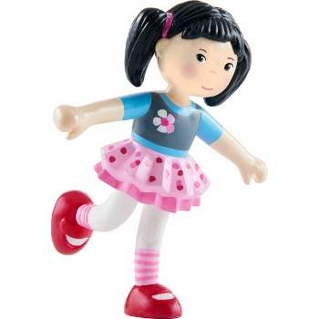 HABA Little Friends Lara - 3.75" Bendy Doll Figure with Black Pigtails