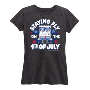 Women's - SpongeBob SquarePants - Fly on the 4th of July Short Sleeve Graphic T-Shirt - 1 of 4