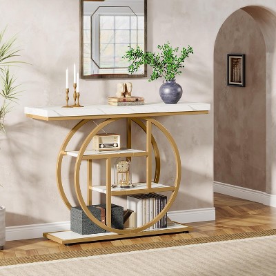 Hommoo 41.3" Industrial 4-Tier Console Table