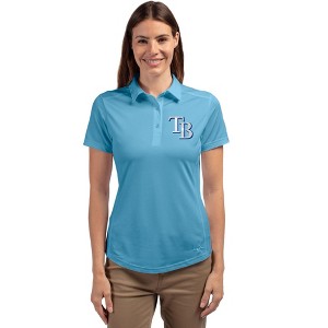 Tampa Bay Rays Cutter & Buck Prospect Eco Textured Stretch Recycled Womens Short Sleeve Polo - 1 of 1