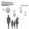 PartyWoo Balloons Gray Matte 18 12 10 5 Inch 100 pcs - 2 of 4