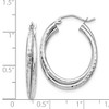 Black Bow Jewelry 5mm x 28mm 14k White Gold Diamond-Cut Double Oval Hoop Earrings - 4 of 4
