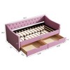 Kumasinova Twin/Full Size Daybed with 2 Storage Drawers,Fabric Upholstered Sofa Bed with Button Tufted Back & Piped Arms for Living Room,Bedroom - 2 of 4
