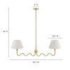 Modway Wave Squiggle 2-Light Pendant – Brass Contemporary Ceiling Fixture for Living Room or Dining - 2 of 4
