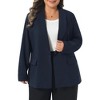 Women's Plus Size Lapel Collar Long Sleeve Button Down Casual Business Dressy Blazers - Agnes Orinda - 2 of 4