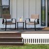 Costway 3 PCS Patio Rattan Furniture Bistro Set C-Spring Chair Padded Seat & Back Pillow Quick Dry - 2 of 4