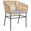 vidaXL Patio Dining Set with Cushions Table and Chairs Set Poly Rattan Glass - Brown 63" x 31.5" x 29.1" 6 Pieces - 4 of 4