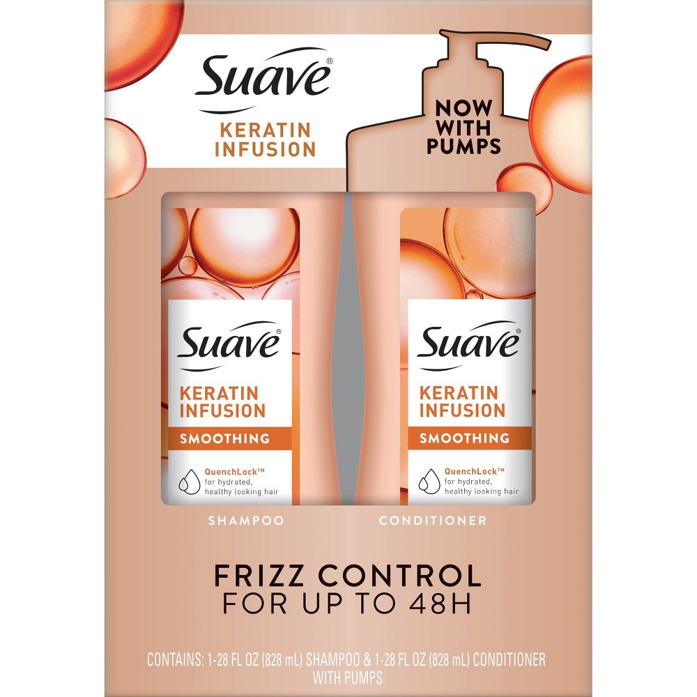 Photos - Hair Product Suave Professionals Keratin Infusion Smoothing Shampoo and Conditioner - 56 fl oz