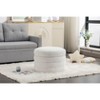 NicBex Round Velvet Storage Ottoman Footrest Stool with Wooden Shelf, Multi-Functional Bench for Living Room, Bedroom & Entryway - 4 of 4