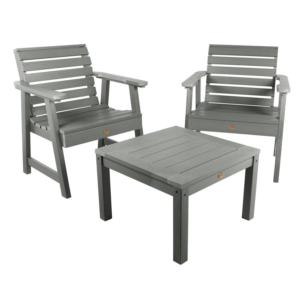 Photos - Garden Furniture Weatherly 3pc Outdoor Set with Chairs & Square Side Table - Coastal Teak 