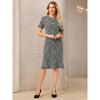 INSPIRE CHIC Women's Short Sleeve Elegant Work Fishtail Tweed Bodycon Mermaid Dress - 2 of 4