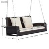 PE Wicker Hanging Porch Swing,2-Persons Lounge Chair with Cushions And Chains,Outdoor Patio Rattan Swing Bench-Cuddlewood - 4 of 4