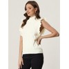 Allegra K Women's Ruffled Sleeve Mock Neck Casual Cable Knit Pullover Sweater Vest - 2 of 4