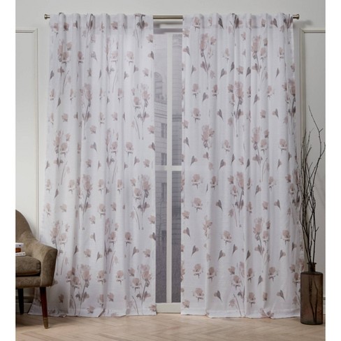 La Petite Fleur Back Tab Light Filtering Window Curtain Panels